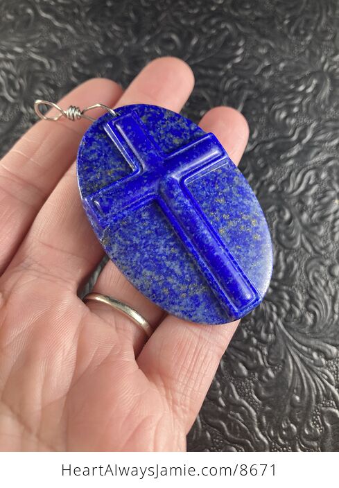 Lapis Lazuli Cross Stone Jewelry Pendant Mini Art Ornament - #jfpg2IX82iw-4