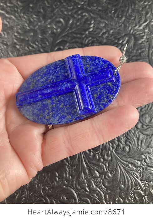 Lapis Lazuli Cross Stone Jewelry Pendant Mini Art Ornament - #jfpg2IX82iw-3