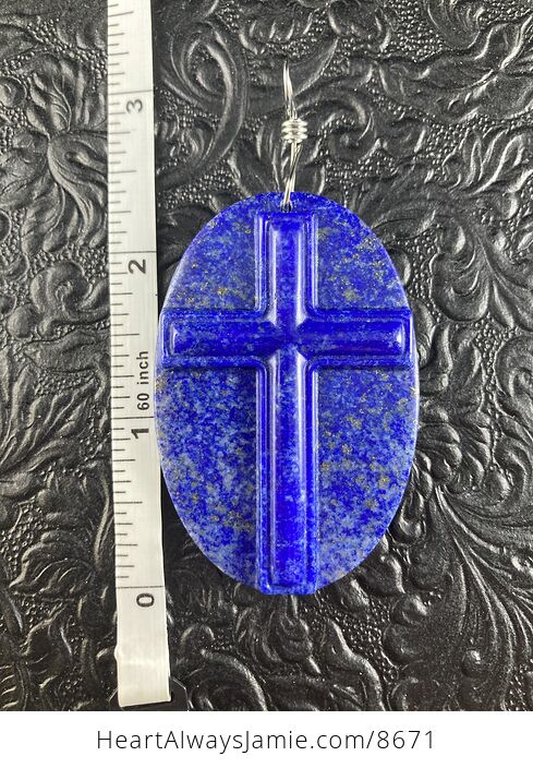 Lapis Lazuli Cross Stone Jewelry Pendant Mini Art Ornament - #jfpg2IX82iw-5