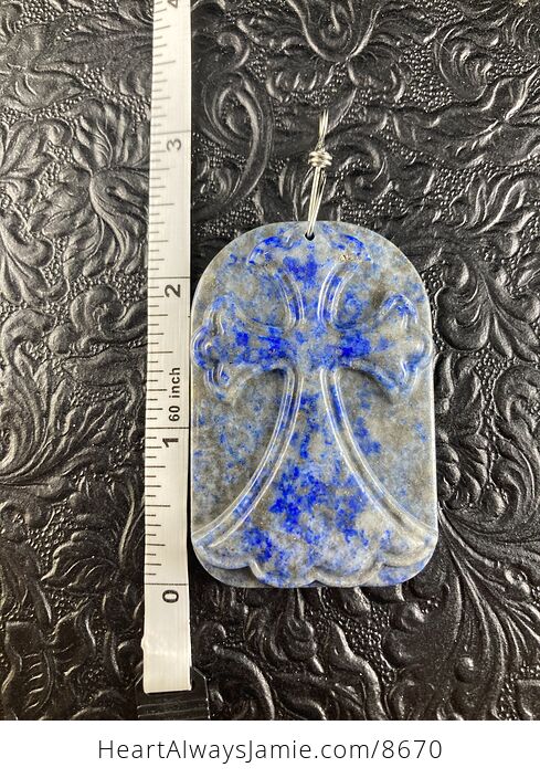 Lapis Lazuli Cross Stone Jewelry Pendant Mini Art Ornament - #nnS0kULV9rQ-7