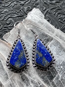 Lapis Lazuli Crystal Stone Jewelry Earrings #XasfJj3zVP0