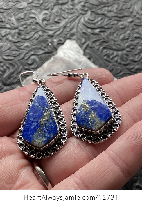 Lapis Lazuli Crystal Stone Jewelry Earrings - #XasfJj3zVP0-6