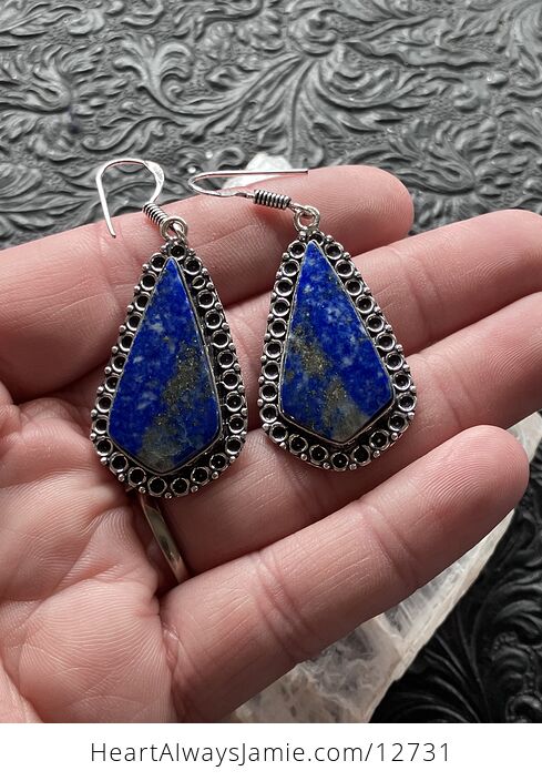 Lapis Lazuli Crystal Stone Jewelry Earrings - #XasfJj3zVP0-4