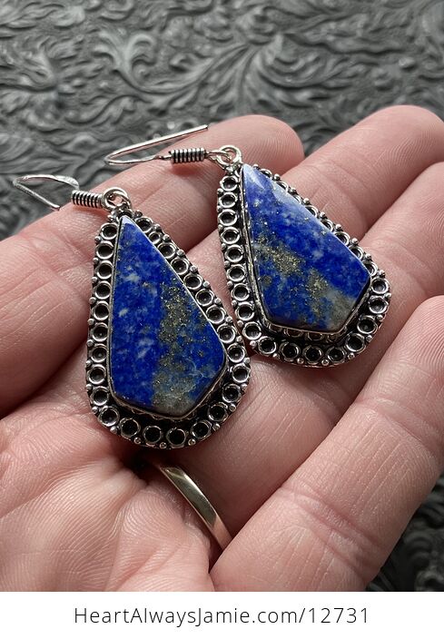 Lapis Lazuli Crystal Stone Jewelry Earrings - #XasfJj3zVP0-5