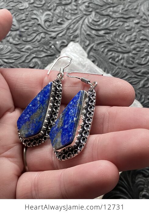 Lapis Lazuli Crystal Stone Jewelry Earrings - #XasfJj3zVP0-7