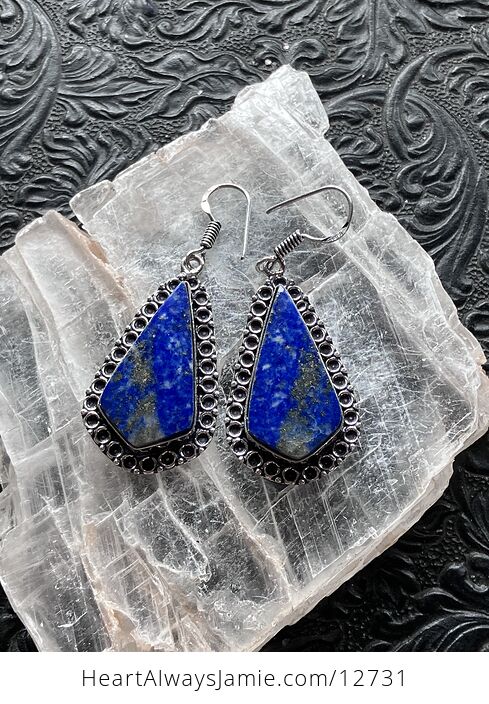 Lapis Lazuli Crystal Stone Jewelry Earrings - #XasfJj3zVP0-2