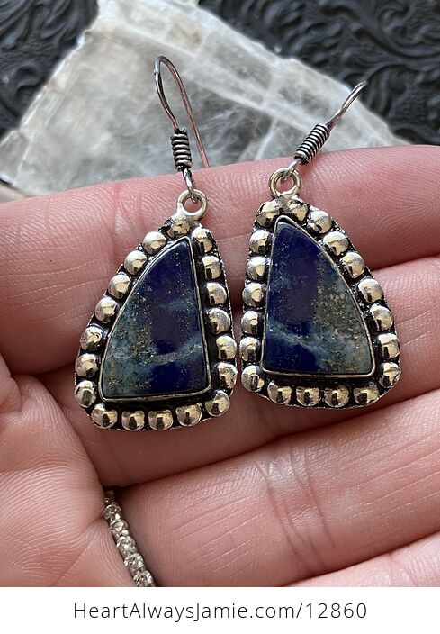 Lapis Lazuli Crystal Stone Jewelry Earrings - #io7tDSAQkH4-2