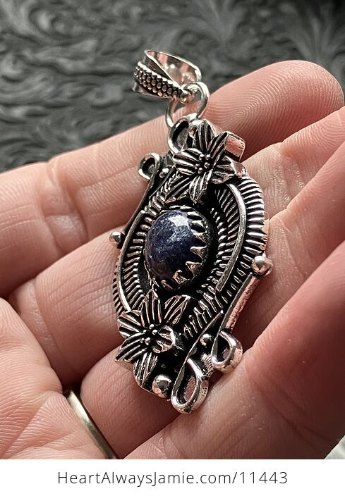 Lapis Lazuli Gemstone Crystal Jewelry Floral Pendant - #zC9pwRa0FWw-3