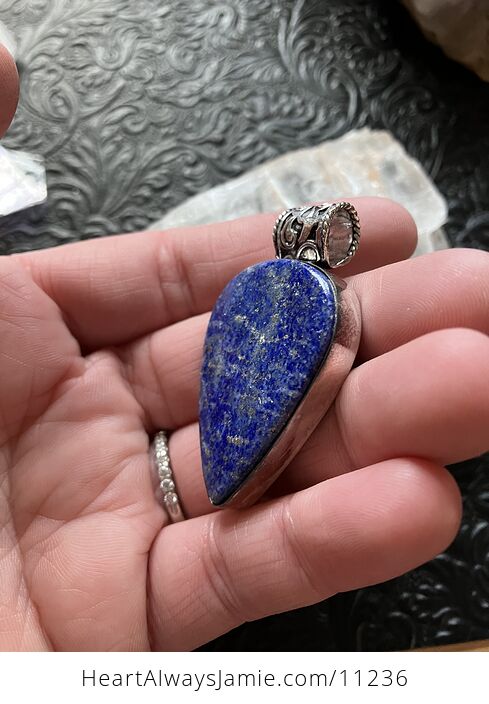 Lapis Lazuli Gemstone Crystal Jewelry Pendant - #SzdGrsM8egk-3