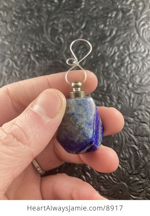 Lapis Lazuli Stone Perfume or Essential Oil Bottle Pendant Jewelry - #UgqN6JFVpwE-3