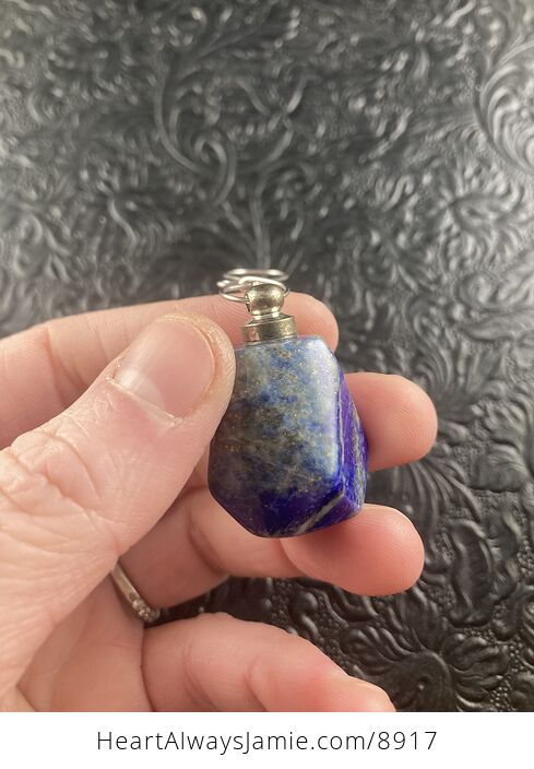 Lapis Lazuli Stone Perfume or Essential Oil Bottle Pendant Jewelry - #UgqN6JFVpwE-2