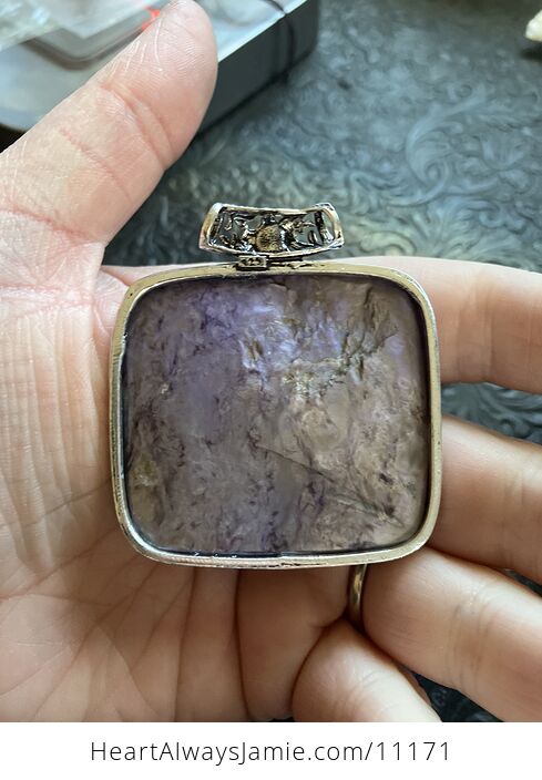 Large Charoite Crystal Stone Jewelry Pendant - #bqEeW40WbRk-6