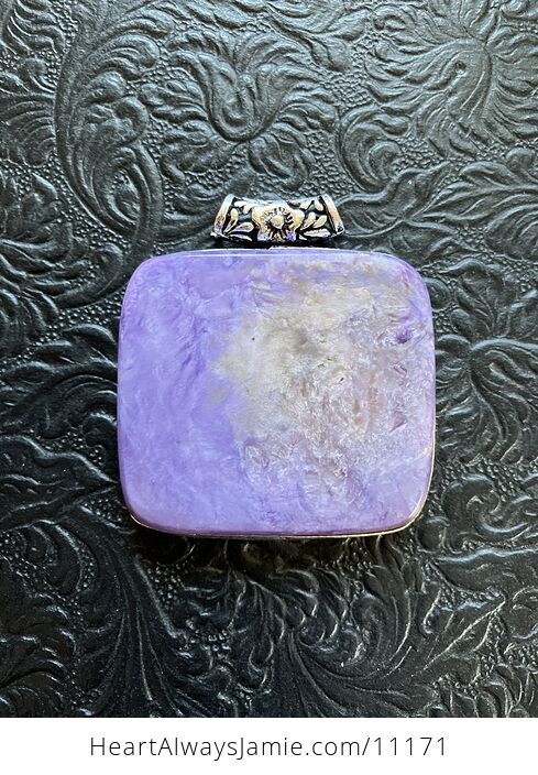 Large Charoite Crystal Stone Jewelry Pendant - #bqEeW40WbRk-3