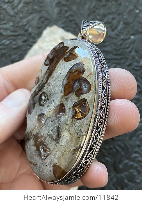 Large Coffee Bean Jasper Stone Crystal Jewelry Pendant - #GOb012Ka4T0-4