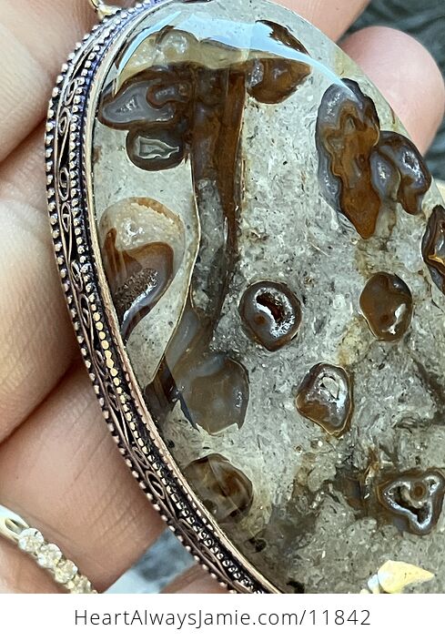 Large Coffee Bean Jasper Stone Crystal Jewelry Pendant - #GOb012Ka4T0-8