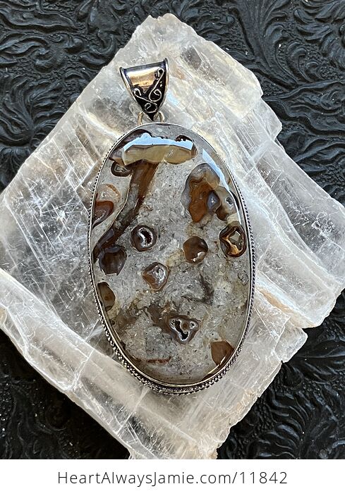 Large Coffee Bean Jasper Stone Crystal Jewelry Pendant - #GOb012Ka4T0-1