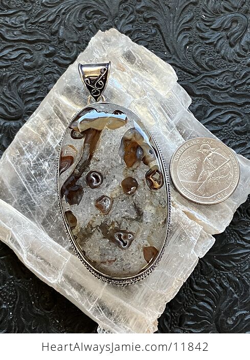 Large Coffee Bean Jasper Stone Crystal Jewelry Pendant - #GOb012Ka4T0-9