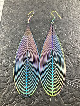 Large Colorful Chameleon Metal Drop Earrings #HDvQsxXB4Z4