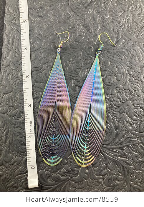 Large Colorful Chameleon Metal Drop Earrings - #HDvQsxXB4Z4-3