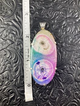 Large Colorful Rainbow Solar Agate Crystal Stone Jewelry Pendant #mWikNXtqfHE