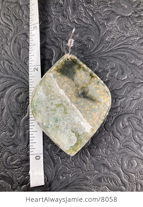 Large Druzy Ocean Jasper Stone Jewelry Pendant - #mdu9qvbCMqE-5