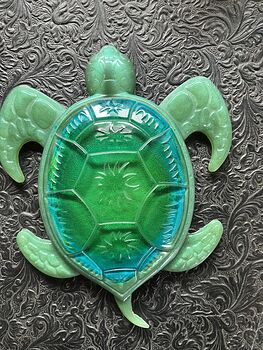 Large Green and Blue Glittery Sea Turtle Resin Art #kFlUiIdd3dc