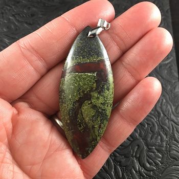Large Green and Red African Dragon Bloodstone Jewelry Pendant #5vj0xEVSfhs