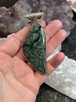 Large Green Jasper Stone Jewelry Crystal Pendant #0K9fq6SeMHc