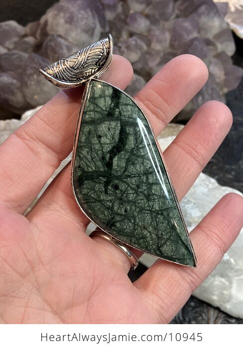 Large Green Jasper Stone Jewelry Crystal Pendant - #0K9fq6SeMHc-2
