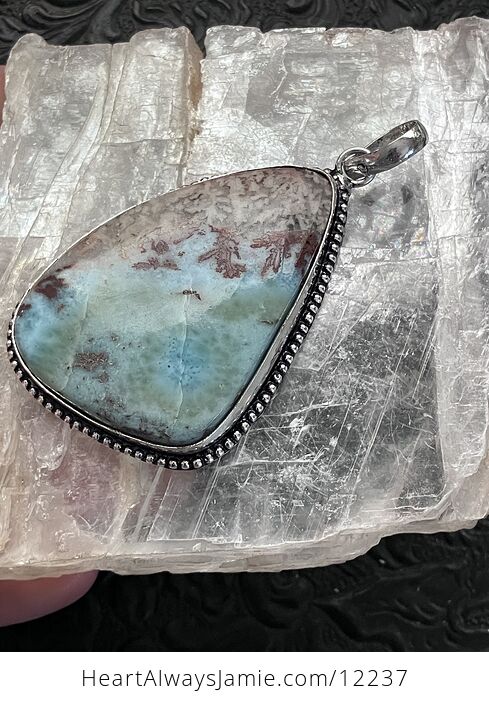 Large Natural Beige Green Blue and Red Larimar Stone Jewelry Crystal Pendant - #D8dhM7HLnLM-5