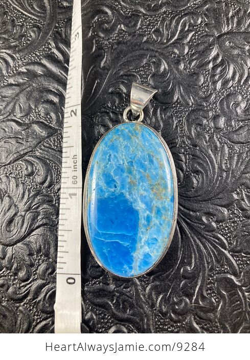 Large Natural Neon Blue Apatite Crystal Stone Jewelry Pendant - #myM4DcVPeIM-3