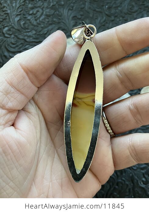 Large Natural Yellow and Red Mookaite Moukaite Jasper Crystal Stone Jewelry Pendant - #KMEccqOqozo-5