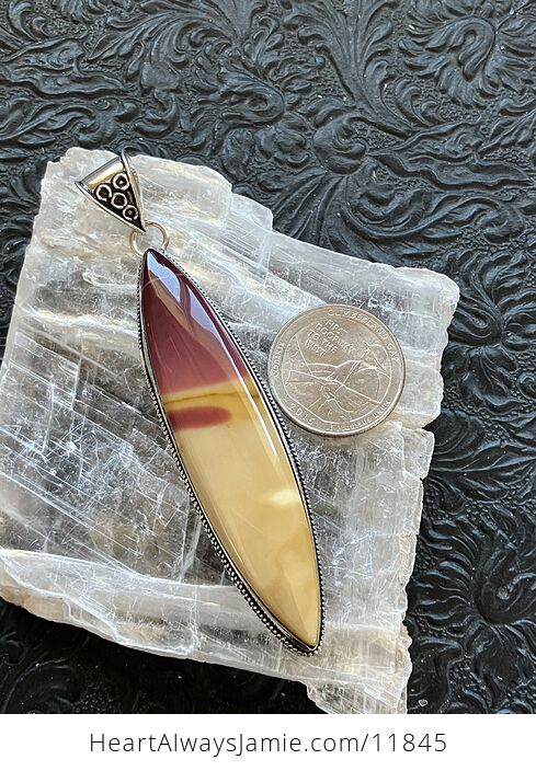 Large Natural Yellow and Red Mookaite Moukaite Jasper Crystal Stone Jewelry Pendant - #KMEccqOqozo-9