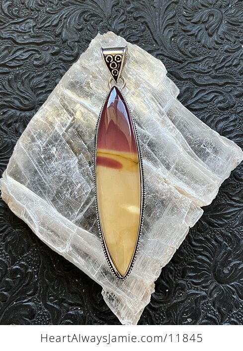 Large Natural Yellow and Red Mookaite Moukaite Jasper Crystal Stone Jewelry Pendant - #KMEccqOqozo-6