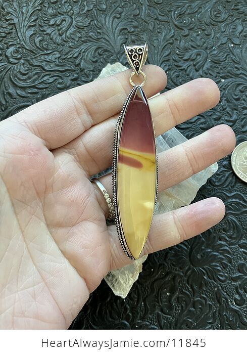 Large Natural Yellow and Red Mookaite Moukaite Jasper Crystal Stone Jewelry Pendant - #KMEccqOqozo-3