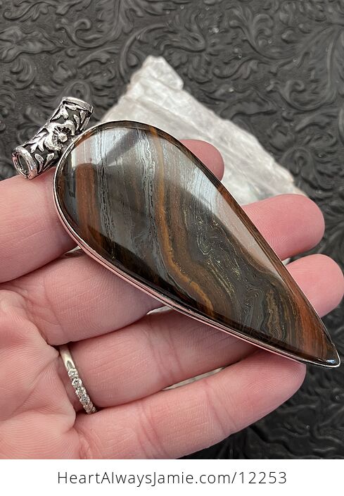 Large Red Tiger Eye Iron Stone Jewelry Crystal Pendant - #c471Ycle4Kg-3