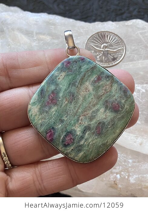 Large Ruby Fuschite Kyanite Stone Jewelry Crystal Pendant - #F3VSypFnJDk-1