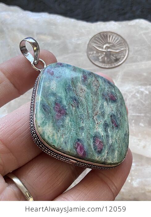 Large Ruby Fuschite Kyanite Stone Jewelry Crystal Pendant - #F3VSypFnJDk-2