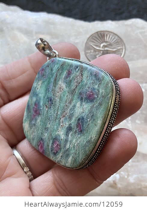 Large Ruby Fuschite Kyanite Stone Jewelry Crystal Pendant - #F3VSypFnJDk-3