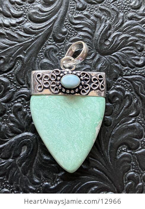 Larimar and Variscite Pendant Crystal Stone Jewelry - #wLUMLSavr0E-2