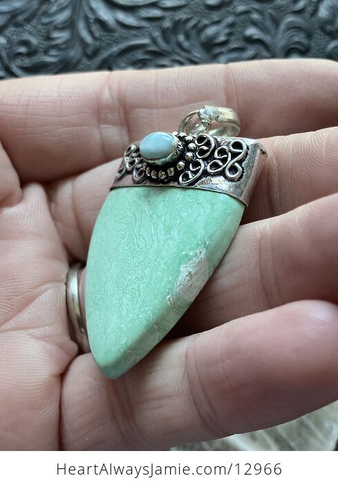 Larimar and Variscite Pendant Crystal Stone Jewelry - #wLUMLSavr0E-6