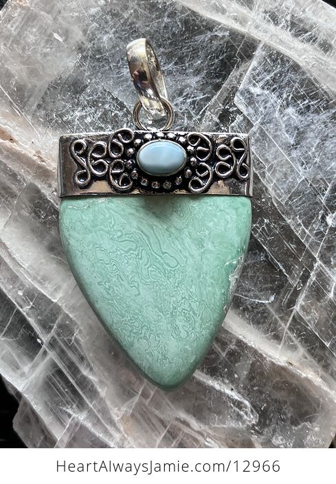 Larimar and Variscite Pendant Crystal Stone Jewelry - #wLUMLSavr0E-1