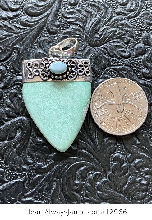 Larimar and Variscite Pendant Crystal Stone Jewelry - #wLUMLSavr0E-3