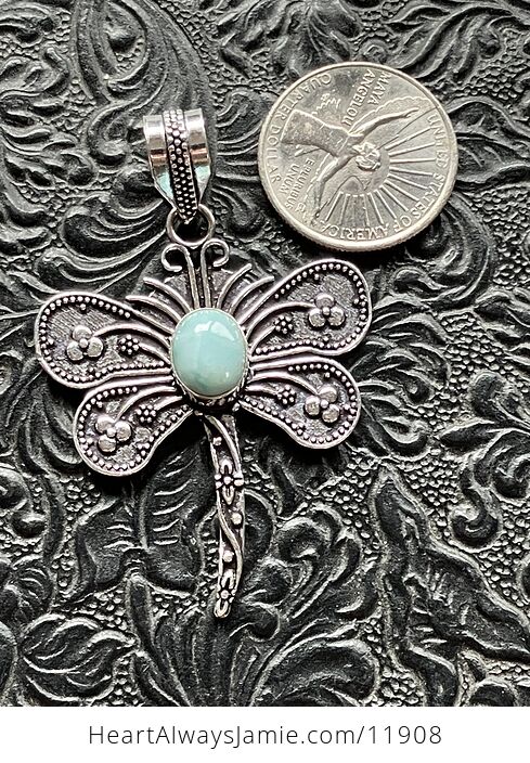 Larimar Dragonfly Stone Jewelry Crystal Pendant - #s2oo0gI4vGQ-6