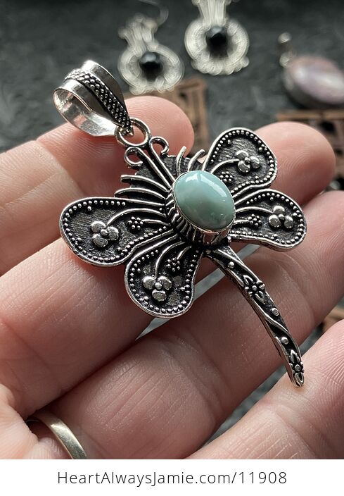 Larimar Dragonfly Stone Jewelry Crystal Pendant - #s2oo0gI4vGQ-2