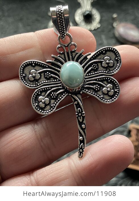 Larimar Dragonfly Stone Jewelry Crystal Pendant - #s2oo0gI4vGQ-1