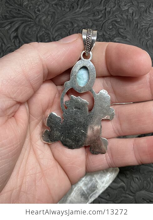 Larimar Fox Coyote Wolf Dog Pendant Stone Crystal Jewelry - #YHhpwATXpaQ-6