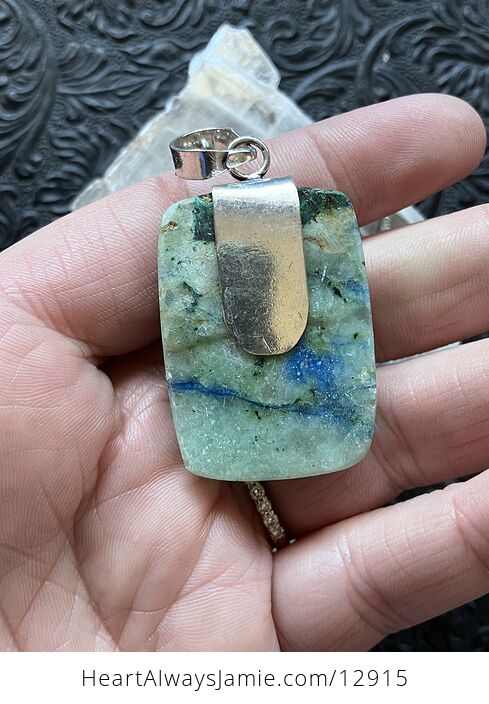 Larimar Hamsa Hand and Moss Agate Stone Jewelry Crystal Pendant - #V7V3Zj14kAg-8