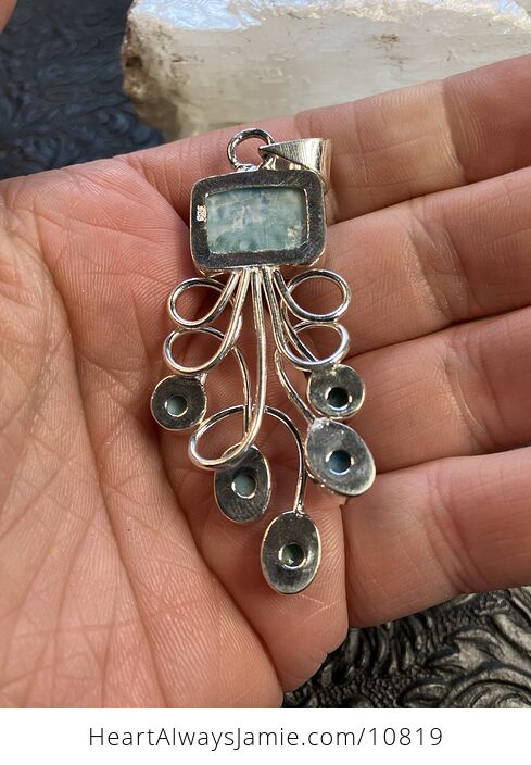Larimar Pectolite Gemstone Crystal Jewelry Swirl Pendant - #ZZ5k1oN4H24-5