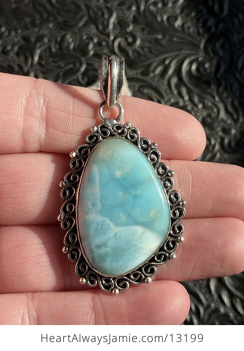 Larimar Pendant Stone Crystal Jewelry - #2gxbKHB7IqA-1